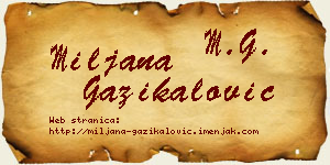 Miljana Gazikalović vizit kartica